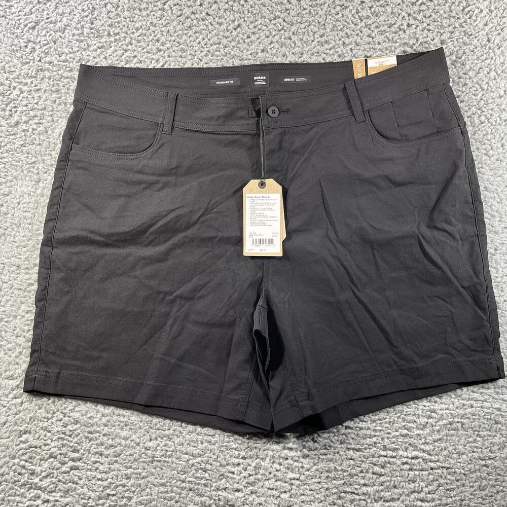 Prana Halle Short Plus II Women's 20W Black 7" ReZion Hiking Shorts NWT